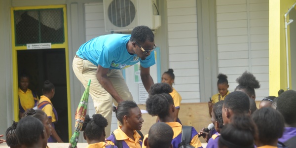 Students participating in the concert section of the launch.