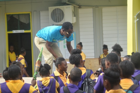 Students participating in the concert section of the launch.